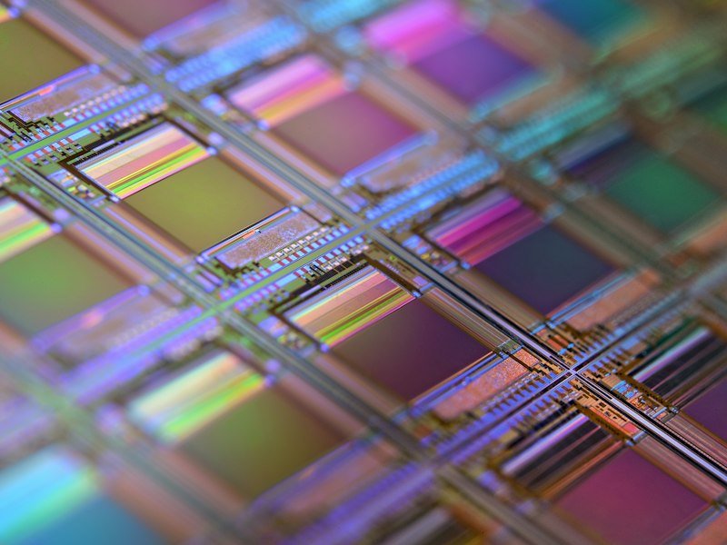 Oblea de silicio con semiconductores